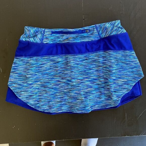 Athleta Space-dye Blue Bustle Tennis Skirt - Picture 4 of 9